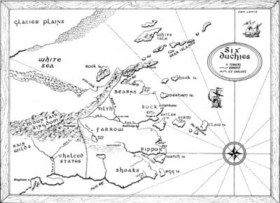 Map of the Six Duchies from Robin Hobb's Fitz books