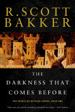 Book cover to The Darkness That Comes Before by R Scott Bakker